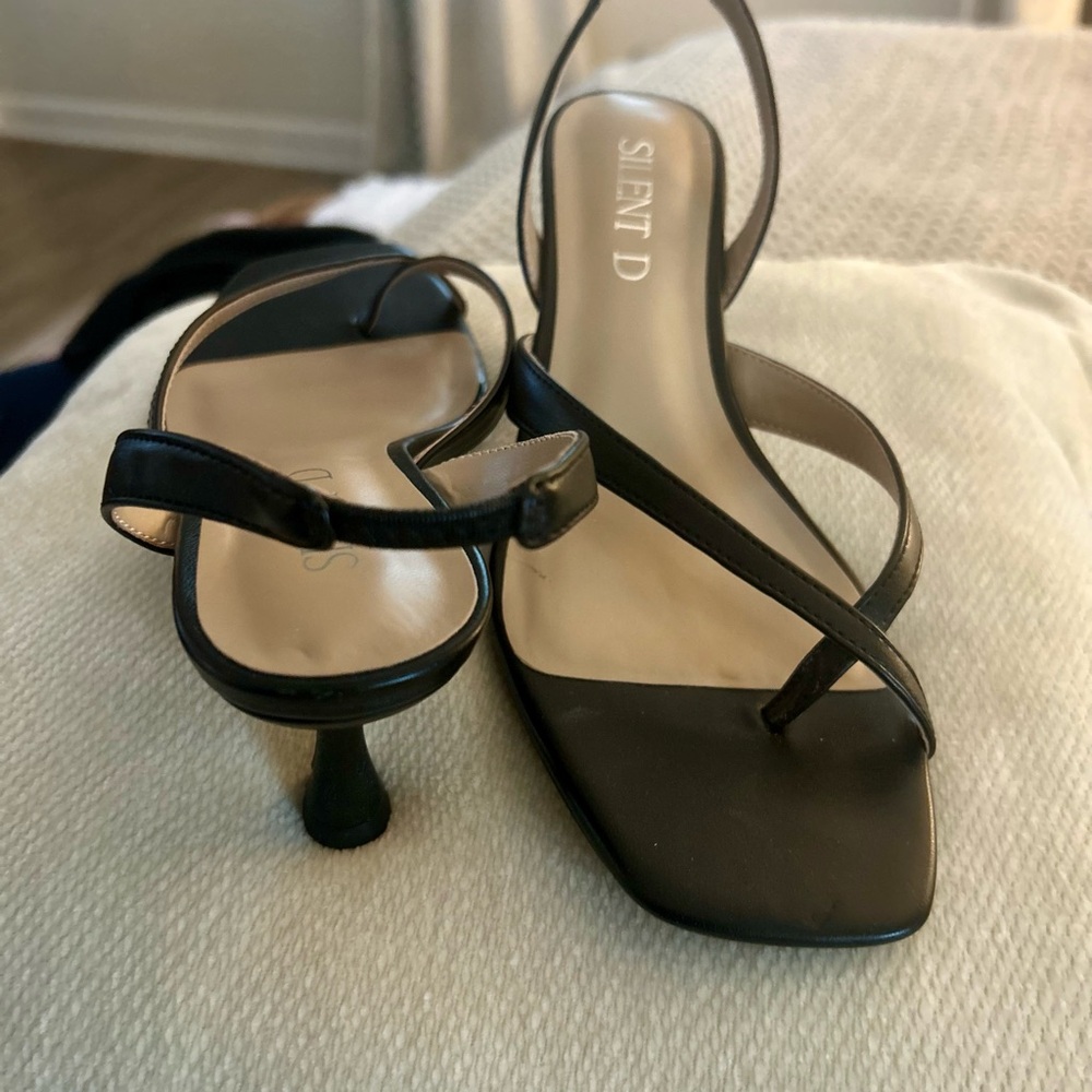 Silent D Black Strappy Heels